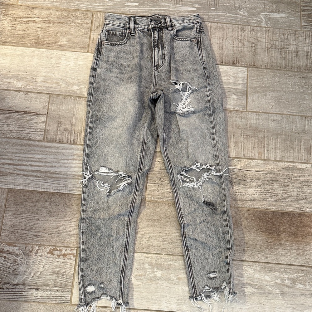 Distressed High-Waisted Jeans